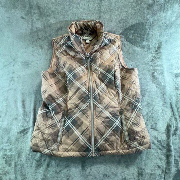 Christopher & Banks womens large Vest pink and grey zip up and pockets - Picture 6 of 12